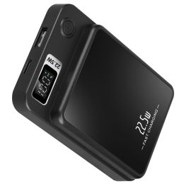 2 In 1 Magnetic Wireless Power Bank 10000mAh PD20W Fast Charger MagSafe Wireless Power Bank Fit for IOS Phones IOS Phone 14 Series And More - Black