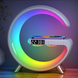Mooncave Light Wireless Charger And Speaker With Clock - GRAY