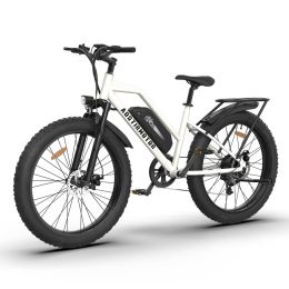 Aostirmotor 750W Electric Bike Bicycle 26*4" Fat Tire 48V/13Ah Li-Battery E-Mountain Bike White - Default