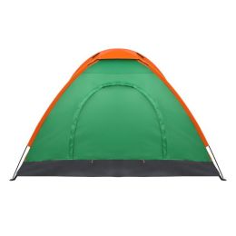 2-Person Waterproof Camping Dome Tent for Outdoor Hiking Survival Orange & Green - as picture