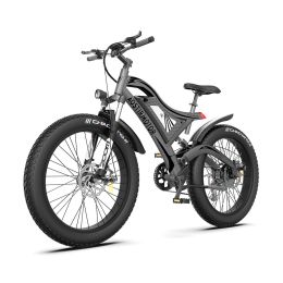 Aostirmotor 750W Electric Bike Bicycle 26*4" Fat Tire 48V/15Ah Li-Battery E-Mountain Bike Black - Default