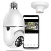 E27 WiFi Bulb Camera 1080P FHD WiFi IP Pan Tilt Security Surveillance Camera - White