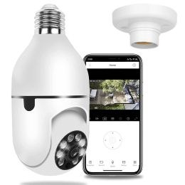 E27 WiFi Bulb Camera 1080P FHD WiFi IP Pan Tilt Security Surveillance Camera - White
