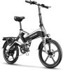 ZHENGBU K6 16" dual full suspension electric bicycle 36v 48v 400w mini ebike 16 inch folding kids electric bike - 20 - 10.4ah