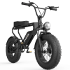 EMB003 Off Road Mountain Electric Bike 20'' Fat tires 1200W Powerful Motor (2 version;  orange seat or black seat ; Random delivery) - black