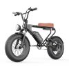 EMB003 Off Road Mountain Electric Bike 20'' Fat tires 1200W Powerful Motor (2 version;  orange seat or black seat ; Random delivery) - black