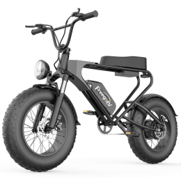 EMB003 Off Road Mountain Electric Bike 20'' Fat tires 1200W Powerful Motor (2 version;  orange seat or black seat ; Random delivery) - black