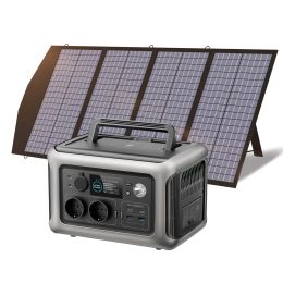 ALLPOWERS R600 Solar Generator with Solar Panel included, 600W 299Wh LiFePO4 Portable Power Station with Solar Charger for Camp - R600 with 140W - us