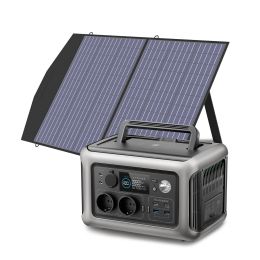 ALLPOWERS R600 Solar Generator with Solar Panel included, 600W 299Wh LiFePO4 Portable Power Station with Solar Charger for Camp - R600 with 100W - us