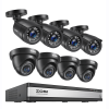 ZOSI 16CH 2MP Video Surveillance System H.265+ 16Channel HD-TVI CCTV DVR with 1080P Outdoor Indoor Night Vision Security Cameras - 8 Black Cams - 2T