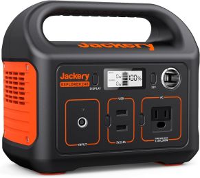 Jackery Portable Power Station Explorer 240, 240Wh Backup Lithium Battery, 110V/200W Pure Sine Wave AC Outlet, Solar Generator - Default