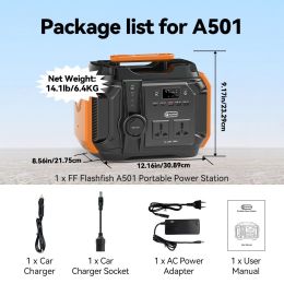 FF Flashfish AC 230V 500W(Peak 1000W) Portable Power Station EU Solar Generator 540Wh 120W DC Power Battery Camping Outdoor RV - 230V Universal