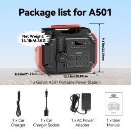FF Flashfish AC 230V 500W(Peak 1000W) Portable Power Station EU Solar Generator 540Wh 120W DC Power Battery Camping Outdoor RV - 110V US Gofort