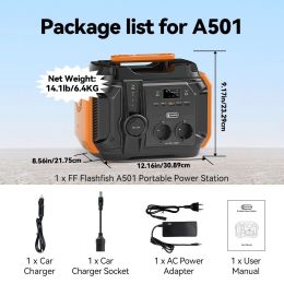 FF Flashfish AC 230V 500W(Peak 1000W) Portable Power Station EU Solar Generator 540Wh 120W DC Power Battery Camping Outdoor RV - 230V EU