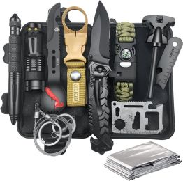 12 in 1 Emergency Survival Kit Cool Unique Fishing Hunting Anniversary Birthday Gifts for Him - 12 in 1 Camping Survival Kits