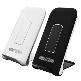 5 Core Wireless Charger 10W Max Fast Wireless Charging Pad Glass Top Pair Boostcharge Slim USB-C - 2 Docks( Black & White)
