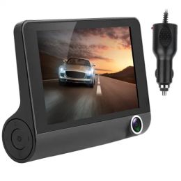 Car DVR Dash Camera 4In 3 Lens Vehicle Driving Recorder Seamless Recording