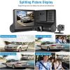 Car DVR Dash Camera 4In 3 Lens Vehicle Driving Recorder Seamless Recording