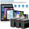 3 Packs 4-Port USB Wall Charger USB Hub Charger Wall Power Charging Plug Adapter Fit For Samsung Galaxy S9/S8 - 4 Ports