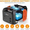 R300 Portable Power Station, 299Wh LiFePO4 Battery Backup with 300W Pure Sine Wave AC Peak 500W, Car Outlets - Default