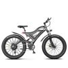 Aostirmotor 750W Electric Bike Bicycle 26*4" Fat Tire 48V/15Ah Li-Battery E-Mountain Bike Black - Default