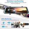 FHD 1080P Car DVR Dash Camera 9.66In Vehicle Driving Recorder w/ G Sensor Parking Monitoring Seamless Recording - Blue
