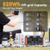 Portable Power Station 560W, FF Flashfish Solar Generator 520Wh/140400mAh, 11 Outputs For Multiple Use, Backup Power Battery - Default