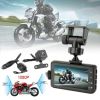 MT18B 3'' 140° HD Driving Recorder Car DVR Camcorder Dual Cam Action Camera Motorcycle Video Recorder Motorcycle Video Recorder built in 32GB - black