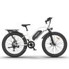 Aostirmotor 750W Electric Bike Bicycle 26*4" Fat Tire 48V/13Ah Li-Battery E-Mountain Bike White - Default