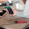 20000mAh Power Bank Ultra Thin External Battery Pack Phone Charger Dual USB Ports Flashlight Battery Remain Display - Red