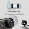 Dash Cam 4" IPS Dual Lens Front+Rear Backup built in 32GB - black