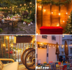 outdoor chandelier for backyard bistro porch garden.