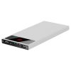20000mAh Power Bank Ultra Thin External Battery Pack Phone Charger Dual USB Ports Flashlight Battery Remain Display - Silver