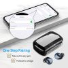 5.1 TWS Wireless Earbuds Touch Control Headphone in-Ear Earphone Headset with Charging Case IPX7 Waterproof Power Bank - Black