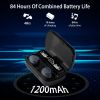 5.1 TWS Wireless Earbuds Touch Control Headphone in-Ear Earphone Headset with Charging Case IPX7 Waterproof Power Bank - Black