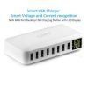 8 Port USB Charger 8A 40W Desktop Charging Station Hub with Quick Charge 3.0 USB Port & LCD Display Compatible to Different Devices  - UK Plug