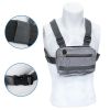 Chest Rig Bag Reflective Tactical with Multi Pockets for Night Running Cycling Walking Trekking Jogging Climbing  - gray