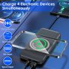 10000mAh 22.5W Magnetic Wireless Power Bank PD Fast Charging Portable Charger with Built-in Type-C Cables 15W Wireless Charging - Black