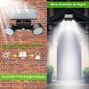 Solar Wall Light Outdoor PIR Motion Sensor Dusk To Dawn Solar Lamps - Black