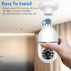 E27 WiFi Bulb Camera 1080P FHD WiFi IP Pan Tilt Security Surveillance Camera - White