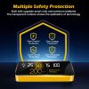 20000mAh Transparent Power Bank Portable Mini Phone Charger External Battery Pack with 3 Inbuilt Cables 4 Light Modes Digital Display Handle - Yellow
