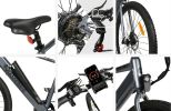 Electric Bicycle 36V 350W 10AH 7S speed 80KM 150KG +APP disc brake front and rear lights 700C*45C KENDA spoked wheel E Bike - Blue