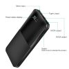 20000mAh Portable Charger Power Bank External Battery Pack with Digital Display Dual USB Charge Ports - Black