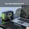 Portable Power Station, 110V/300W Pure Sine Wave Solar Generator, 222Wh Backup Lithium Battery with AC Outlet/QC - Default