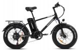 Electric Bicycle 750W 48V 13AH 150KG 90KM disc brake 20 inch fat tire electric mountain snow bike + saddle + fender E Bike - Black Silver