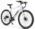 Electric Bicycle 36V 350W 10AH 7S speed 80KM 150KG +APP disc brake front and rear lights 700C*45C KENDA spoked wheel E Bike - White