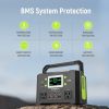 Portable Power Station, 110V/300W Pure Sine Wave Solar Generator, 222Wh Backup Lithium Battery with AC Outlet/QC - Default
