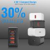 65W Fast Wall Charger 4 Port USB Charging Station PD3.0 QC3.0 Adapter Fit for iPhone 14 13 12 11 Samsung S22 S21 Switch MacBook iPad - Black