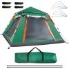 4-5 Person Camping Tent Outdoor Foldable Waterproof Tent with 2 Mosquito Nets Windows Carrying Bag for Hiking Climbing Adventure Fishing - Green