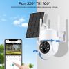 BESDER WiFi PTZ Camera Outdoor Wireless Solar IPCamera 4MP HD Built-in Battery Video Surveillance Camera Long Time Standby iCsee - 4MP NO SD Card